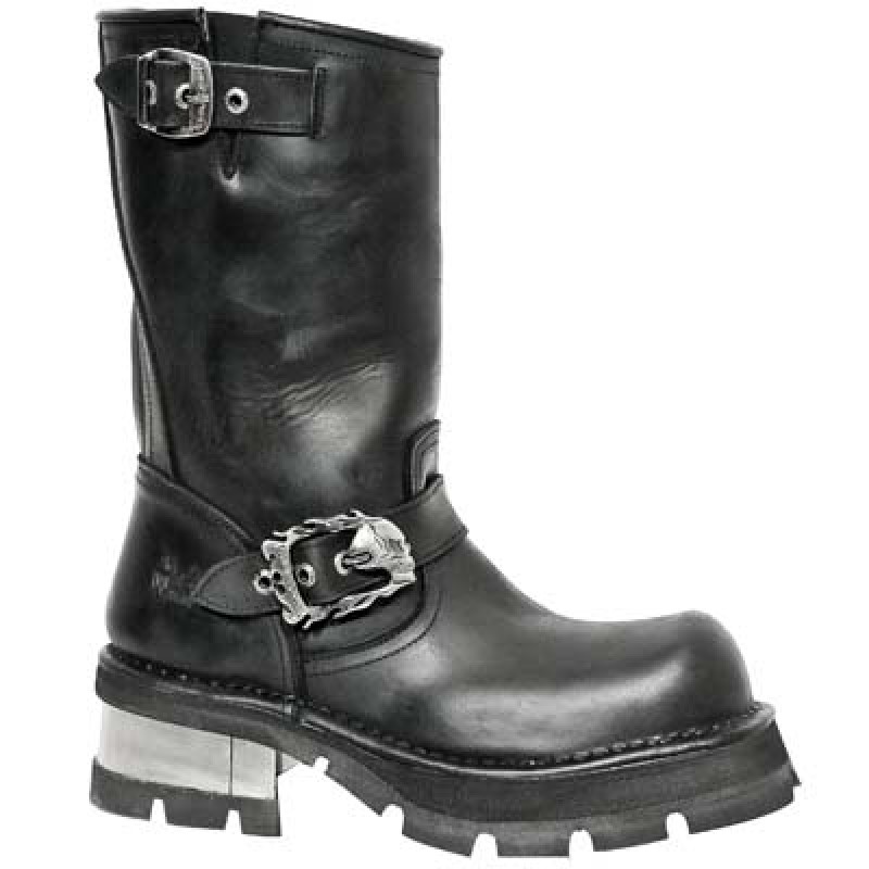 New Rock Boots M.752 S1 Skull Buckle Biker Boots 70 DAYS CUSTOM MAKE ONLY